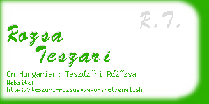 rozsa teszari business card